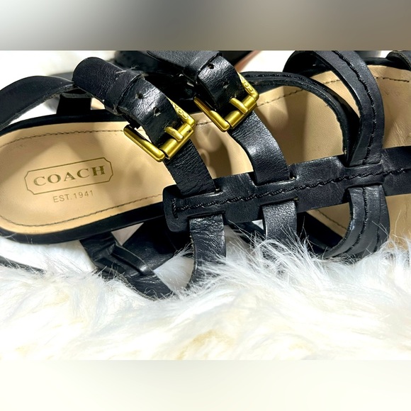 COACH Strappy black Double buckle slingback Sandals. women's size 9.5B - Picture 9 of 11